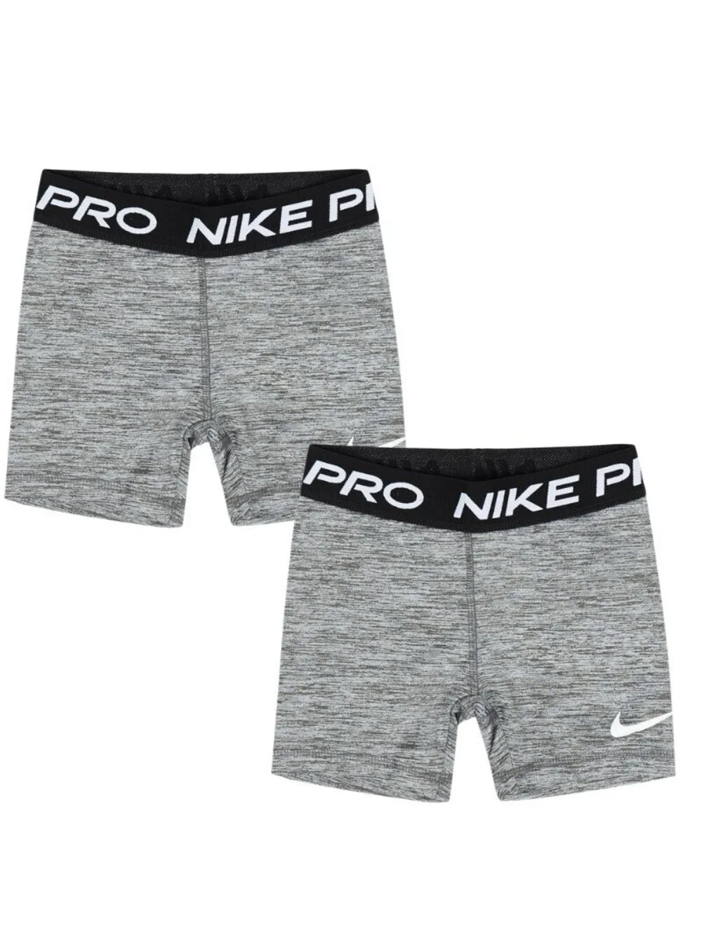Nike Dri-FIT Pro Kids Shorts Size 5 Carbon Heather 36K562-GEH 2-Pack New